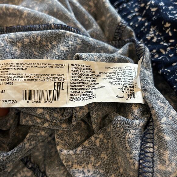 Mango Basics Navy Print Open Back Romper Size M Summer Playsuit - Picture 6 of 6